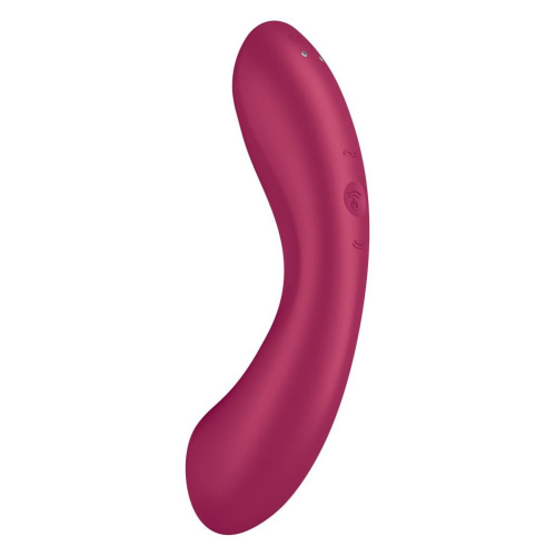 Satisfyer Curvy Trinity 1 - Вакуумный стимулятор + вибратор точки G, 17.5х3.9 см (красный)